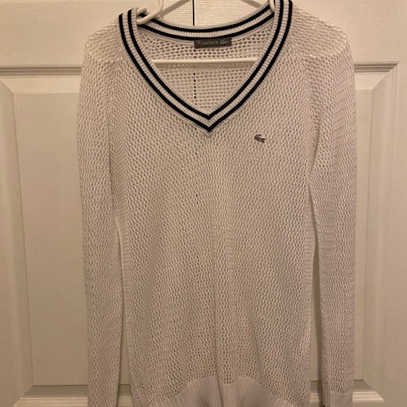 Lacoste Open Stitch V Neck Sweater - Picture 1 of 3